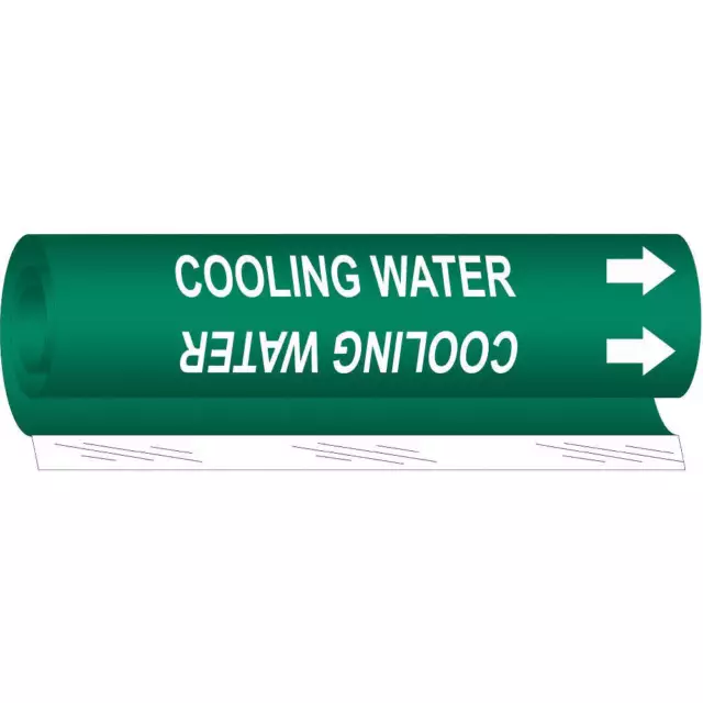 BRADY 5668-O Pipe Marker,Cooling Water,5 in H,8 in W