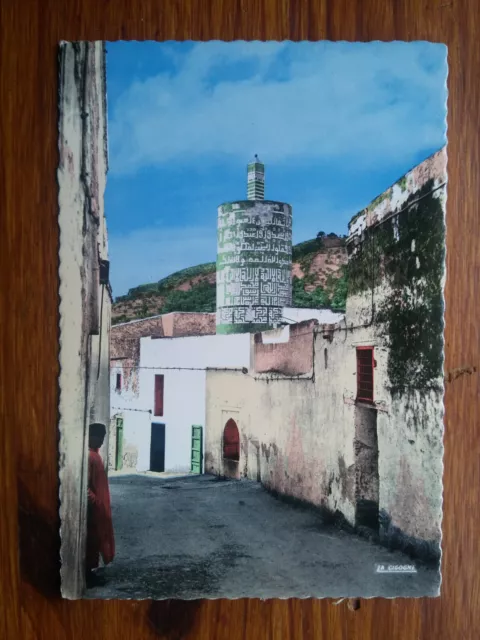 MOULAY IDRISS LE MINARET ROND MAROC MOROCCO  carte postale  postcard