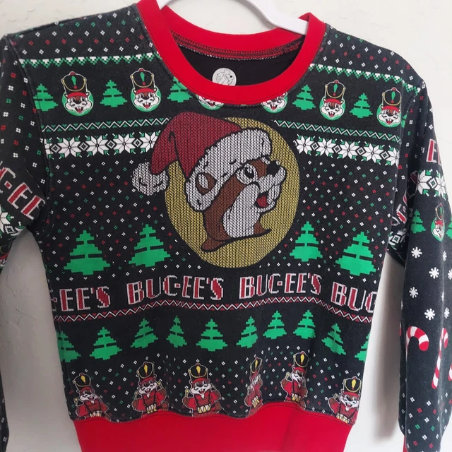 Buc-ee's Truckstop Beaver Ugly Christmas Sweater Sweatshirt Youth Small Santa