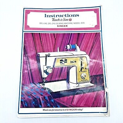 Máquina de coser táctil y de coser manual de instrucciones Singer de colección modelo 635
