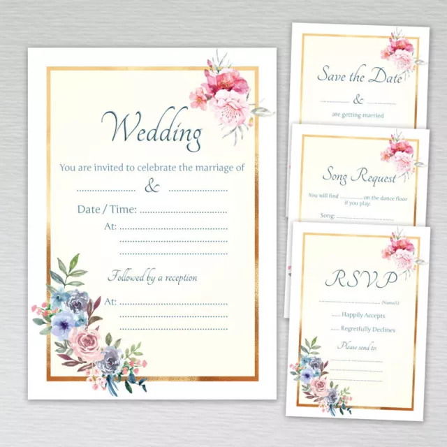 Wedding Reception Invitations Day Invites with Envelopes Save Date Song Request