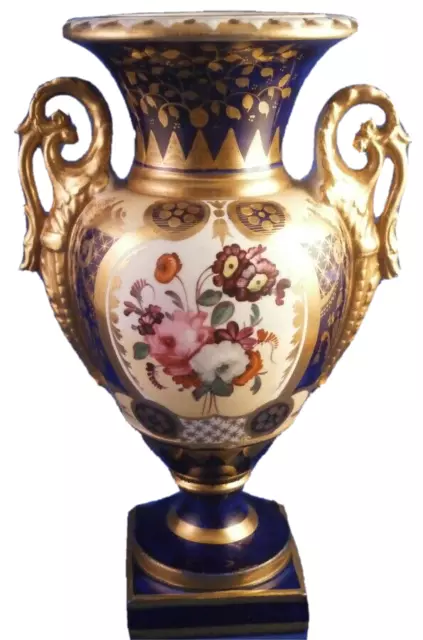 Antique 19thC Charles Bourne Porcelain Floral Scene Vase Porzellan English