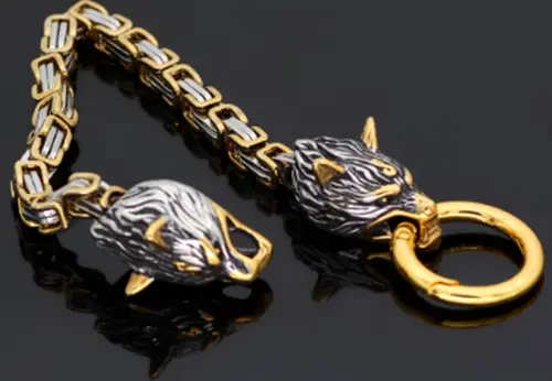 Nordic Celtic Wolf Men's Men's Retro Handmade Stainless Steel Bracelet Jewelry