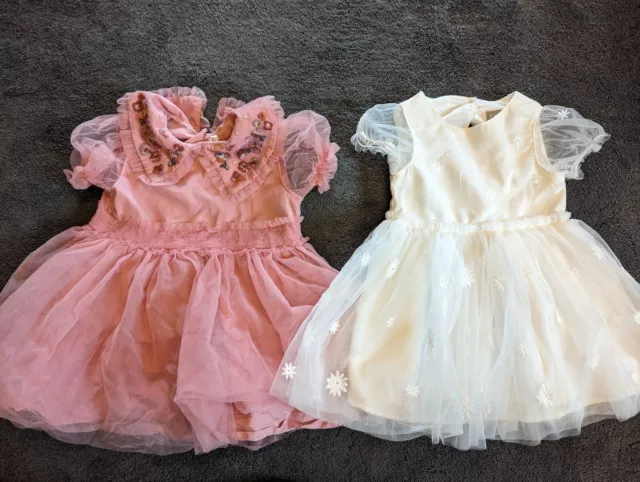 🛍️NEXT & PRIMARK Two Beautiful Baby Girl Dresses Size 9-12mths