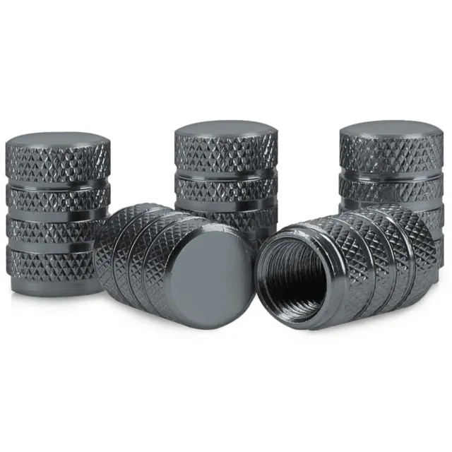5x Set di coprivalvole antracite per pneumatici cappucci per valvole in metallo