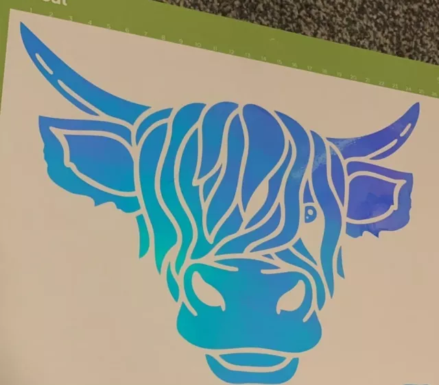 Highland cow head decal vinyl wall art sticker graphic car van bonnet window