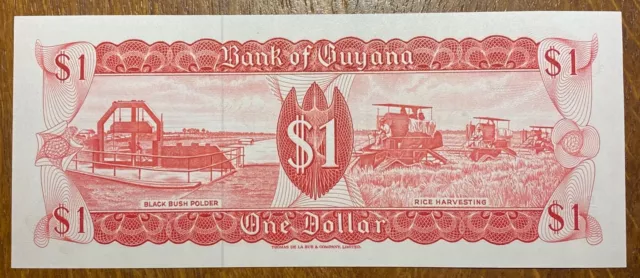 Guyane Guyana Très Beau Billet De 1 Dollar  (Bill 62) Unc Neuf