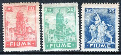 FIUME ITALY OCCUPATION 1919 STAMP Sc. # 30a, 32a/33a MH POOR QUALITY PAPER