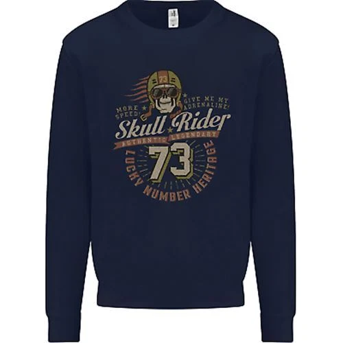 Felpa Maglione Skull Rider Motocicletta Biker Moto Uomo 3