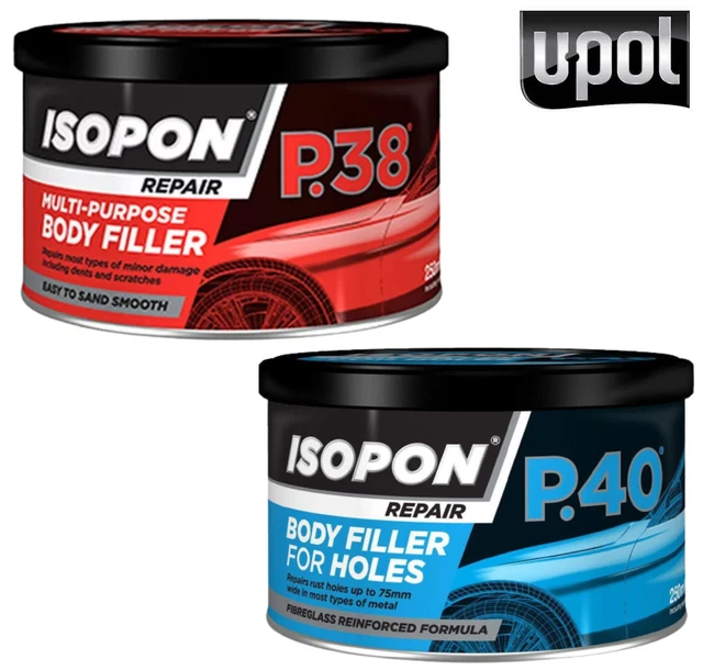 UPOL DAVID'S ISOPON P38 & P40 Body Filler Compound Car Body 2X 250Ml