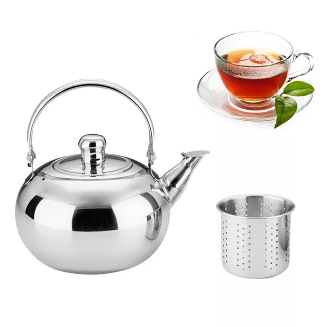 Stainless Steel Teapot Coffee Pot Tea Kettle With Strainer Infuser Filter Home