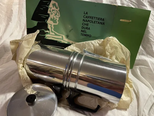 Vintage NOS Neapolitan Coffee Cuccuma Flip Pot w/ Box #12 Caffetteria Napoletana