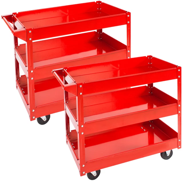 2x Carrello portautensili a 3 piani Carrello da officina Carrello da montaggio n