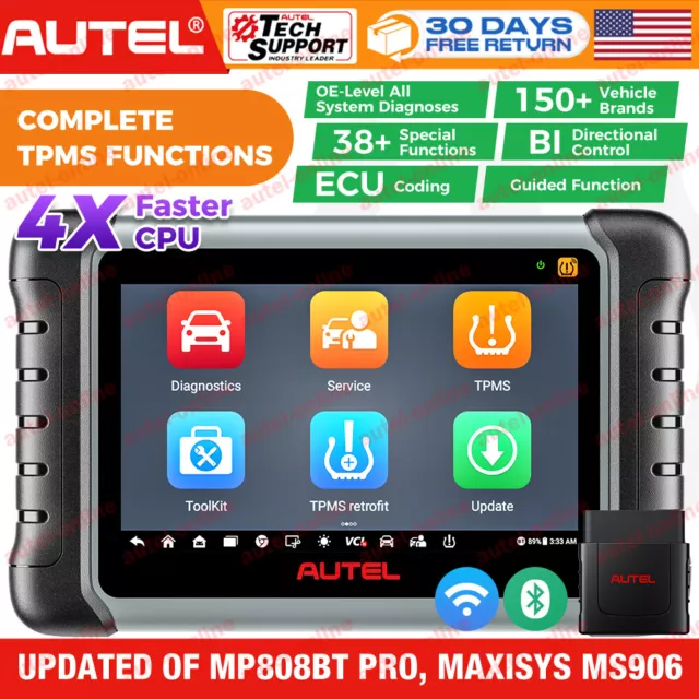 Autel MaxiPRO MP808S-TS Auto Diagnostic Scanner Tool Key Coding TPMS Programming