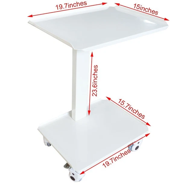 Dental Equipment Mobile Steel Cart Portable Assemable Double Layer