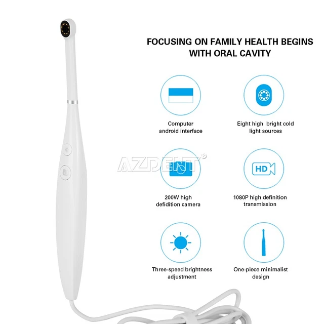 8 LED Dental USB Intraoral Camera Oral Endoscope HD 1080P 3 Speed Brightness
