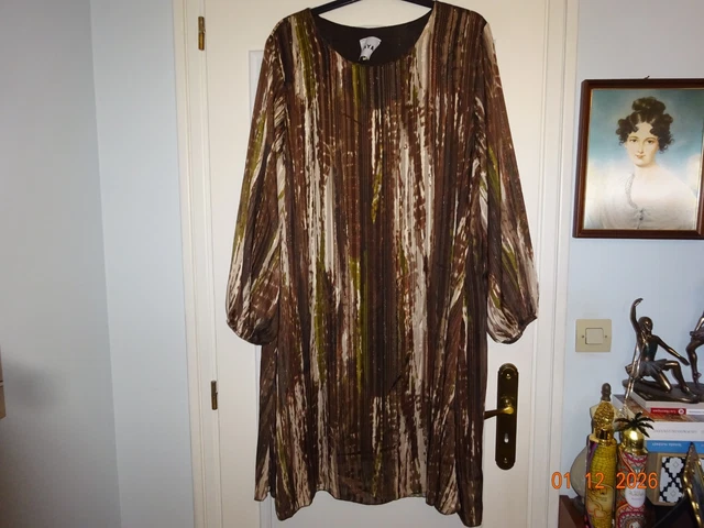 Blouse Neuve Avec étiquettes BY COCO - Taille 48 Au 52 - Couleur Blanc Et Marron - Taille Régulière, Pour Femme