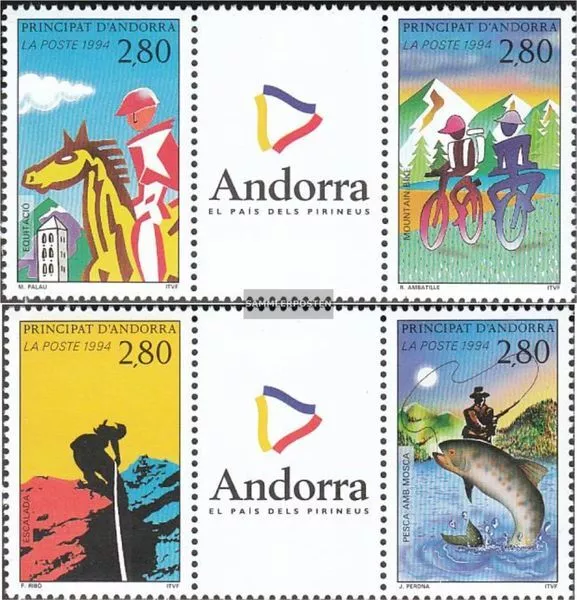 Andorra - French Post 468-471 triple strip (complete issue) unmounted mint / nev