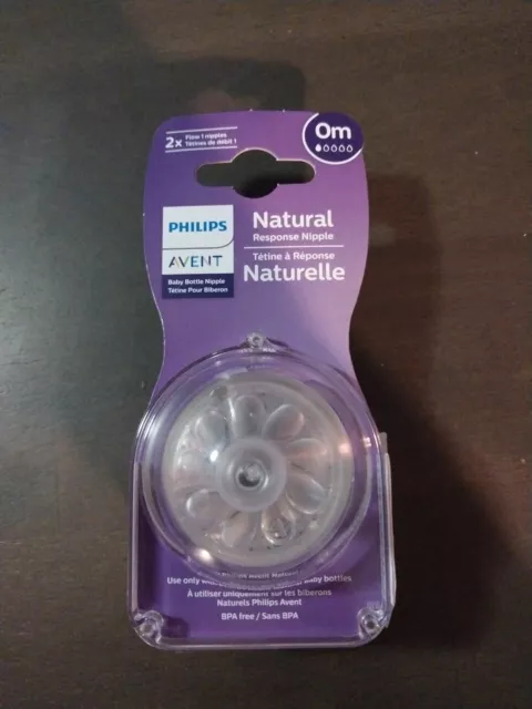 Philips Avent Natural Baby Newborn Flow Bottle Nipples 0m+/2 Nipples