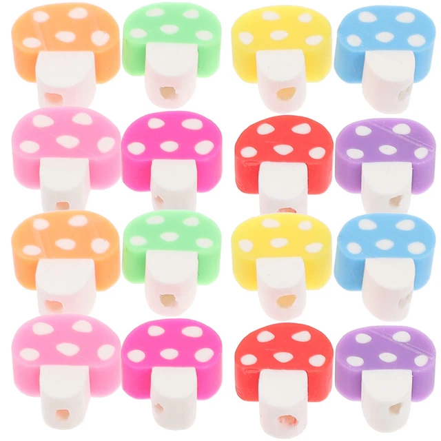 200 pcs perles de champignons polymère argile perles lâches perles d'espaceur