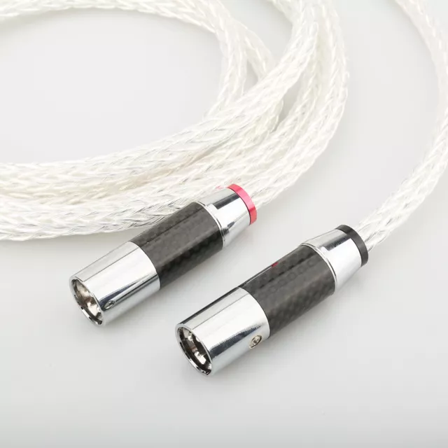 High-End 8AG Silver Plated HiFi Speaker Interconnect RCA Male TO XLR Audio Cable 3