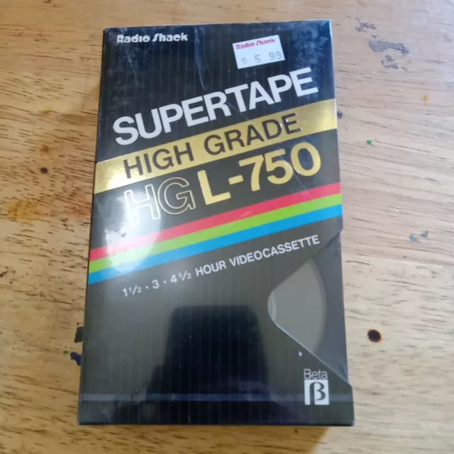 NEW SEALED Radio Shack Betamax Beta Blank Cassette Tape HG L-750 High Grade