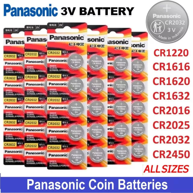 Panasonic CR2016 CR1025 CR1220 CR1616 CR1620 CR1632 CR2450 CR2032 Li Battery 3V