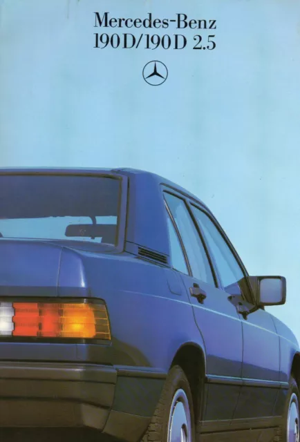 Catalogue publicitaire 1986 MERCEDES-BENZ 190D / 190D 2.5  caractéristiques tech