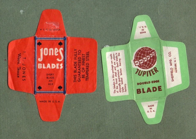 Used Razorblade Labels RAZOR BLADE WRAPPERS EMPTY Lamette da barba Rasierklinge HOJA DE ...