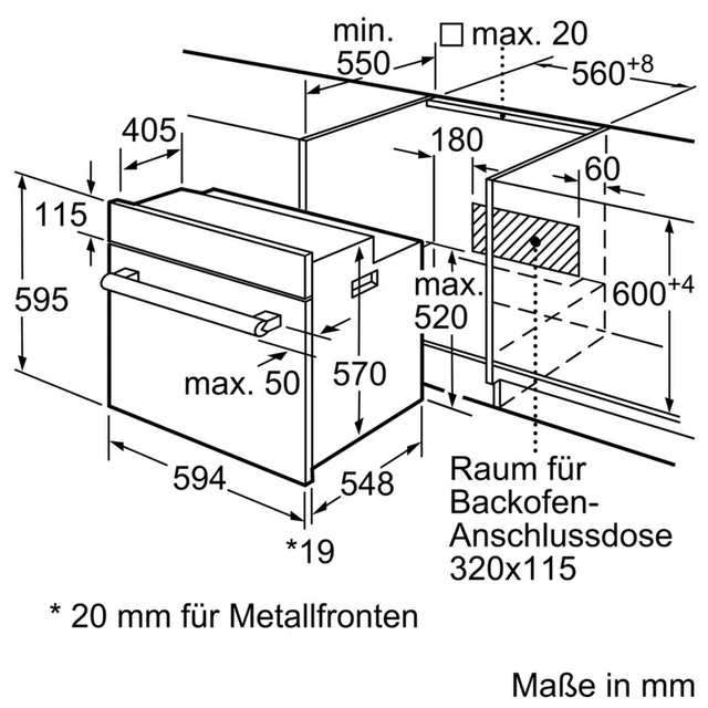 Siemens HE010FBL0 Four Encastré Einbauofen 3D-Heißluft Braun 66L 5