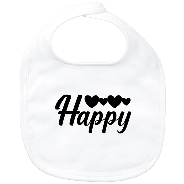 Bavaglino bambino cuori felici idea regalo souvenir compleanno collare Natale