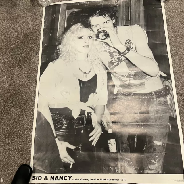 1977 Sid Vicious Nancy Spungen Sex Pistols Vortex London Poster Paul Slattery