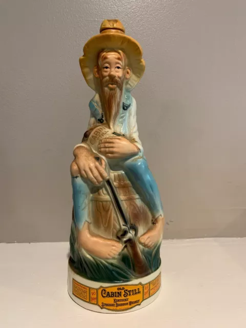 Old Cabin Still Hillbilly Kentucky Bourbon Whiskey Decanter 1969 Stitzel Weller