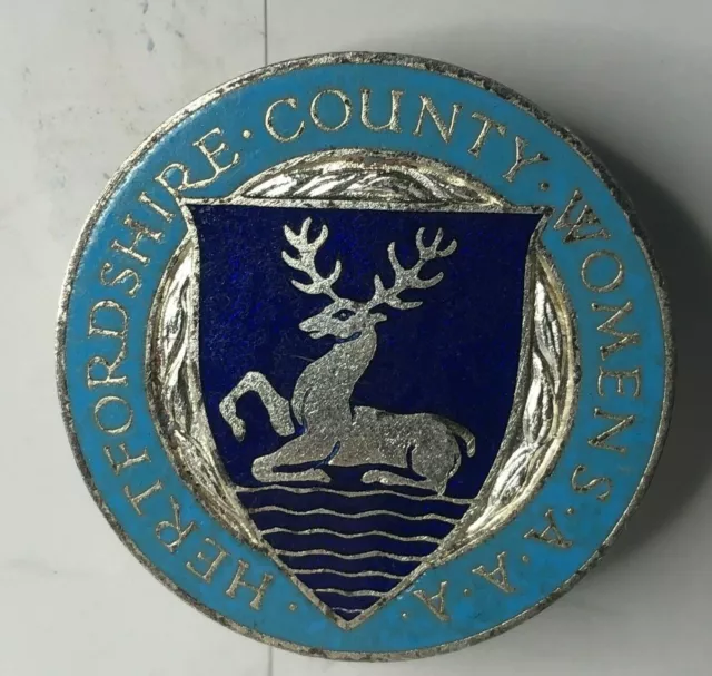 Hertfordshire County Women's Amateur Athletics Association Enamel Badge 1950's