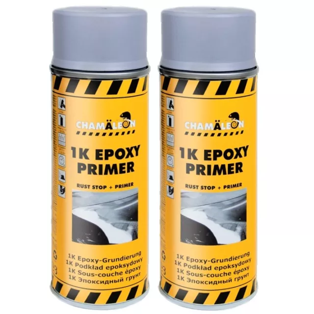 Chamäleon 2 x 400ml 1K Grau Epoxy Primer Grundierung Spray Korrosionschutz