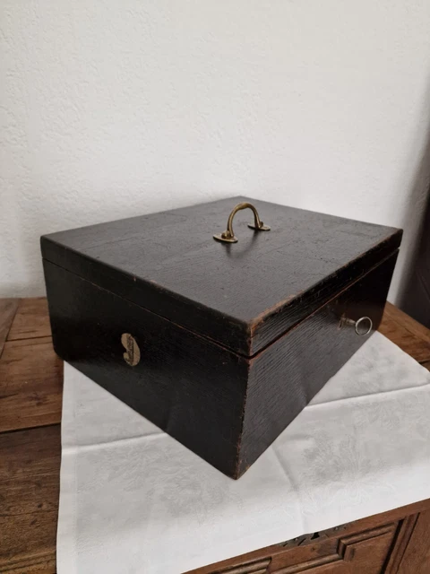 BOÎTE ANCIENNE EN Bois, Coffret, Bijoux, Couture, Meuble De Bureau