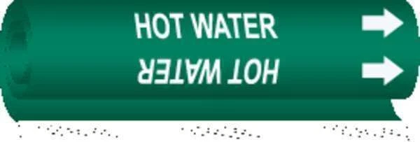 BRADY Pipe Marker, Hot Water, 5830-II