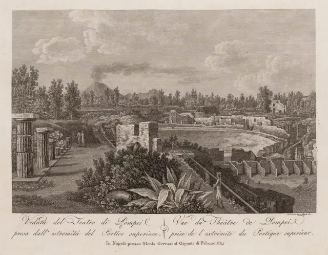 V. ALOJA (19.Jhd), Theater in Pompeji,  1806, Rad. Romantik Stadtbilder 1800-184