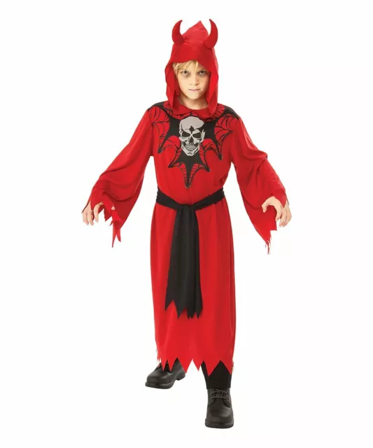 Rubie's Red Devil Skeleton Robe Boys Costume Kids Halloween Large