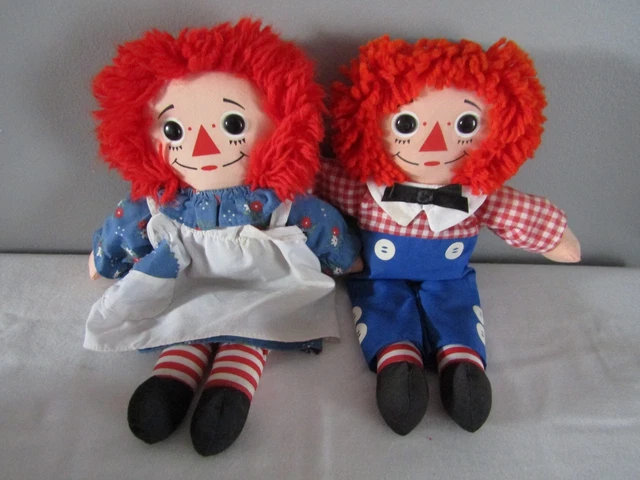 Vintage 1987 Playskool 12" Raggedy Ann & Andy Dolls #70101
