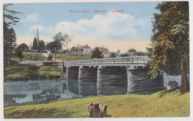 TASMANIA - Deloraine by the river, vintage postcard, pub. Spurling, early 1900s