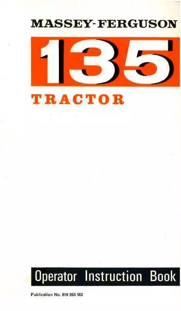 Massey Ferguson Tractor 135 Operators Manual - MF135.