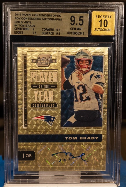 Tom Brady 2019 Panini Contenders Optic POY AUTO GOLD Vinyl PRIZM 1/1 BGS 9.5/10