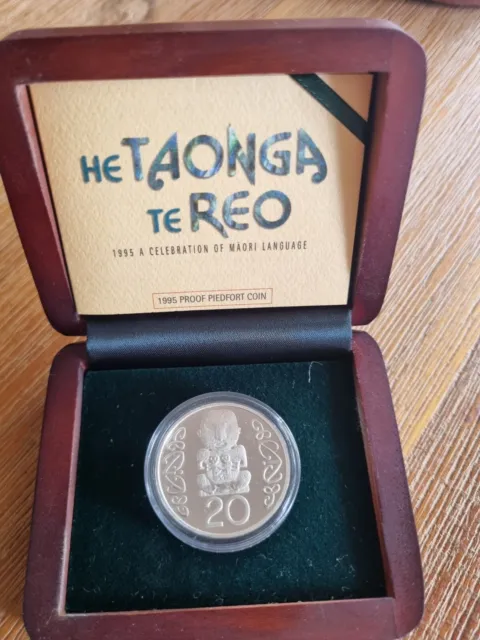 New Zealand - 1995 - Silver Piedfort Twenty Cent Proof Coin HE TAONGA TE REO