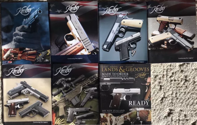 Lot of 6 Kimber Firearms Catalogs ‘08-‘09, ‘11-‘14, & a Land & Grooves Magazine