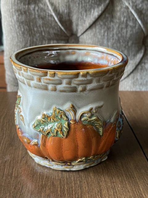 Vintage Fall Halloween Planter Ceramic