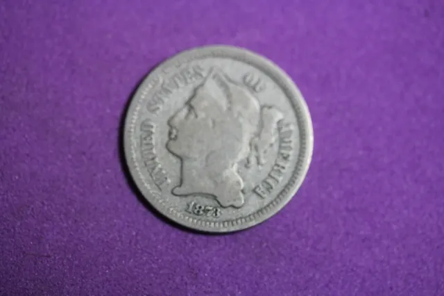 Estate Find 1873 - Three Cent Nickel!!  #K4188
