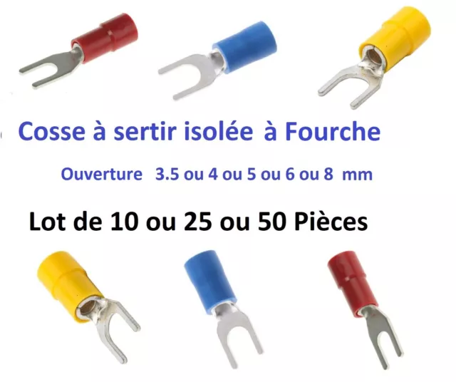 Cosse électrique à sertir 6 ou 10 ou 16 ou 25 ou 35 mm² lot de 15