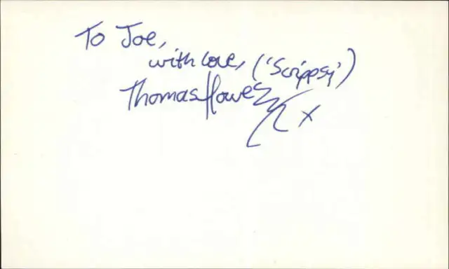 THOMAS HOWERS DOWNTON ABBEY Signed 3"x5" Index Card