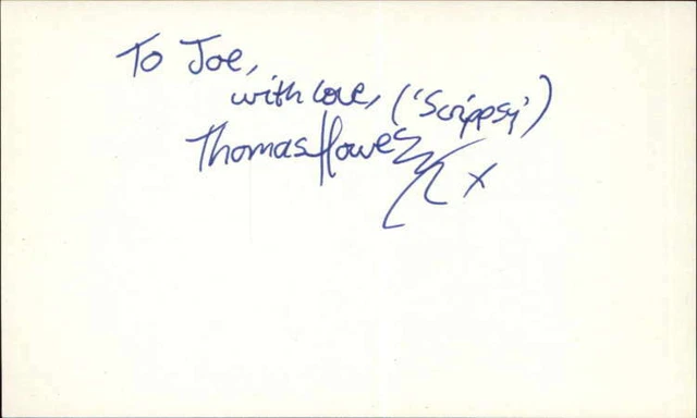 THOMAS HOWERS DOWNTON ABBEY Signed 3"x5" Index Card